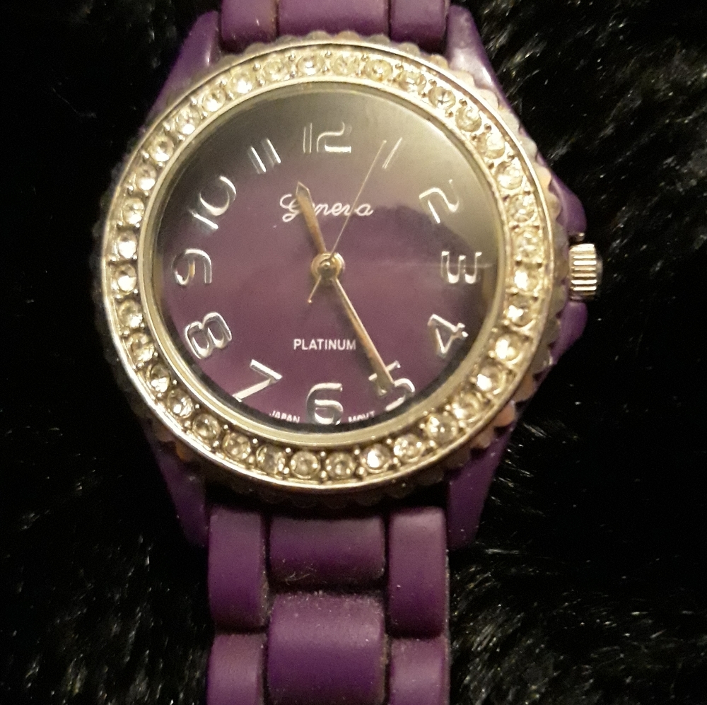 Purple Geneva Platinum Watch
